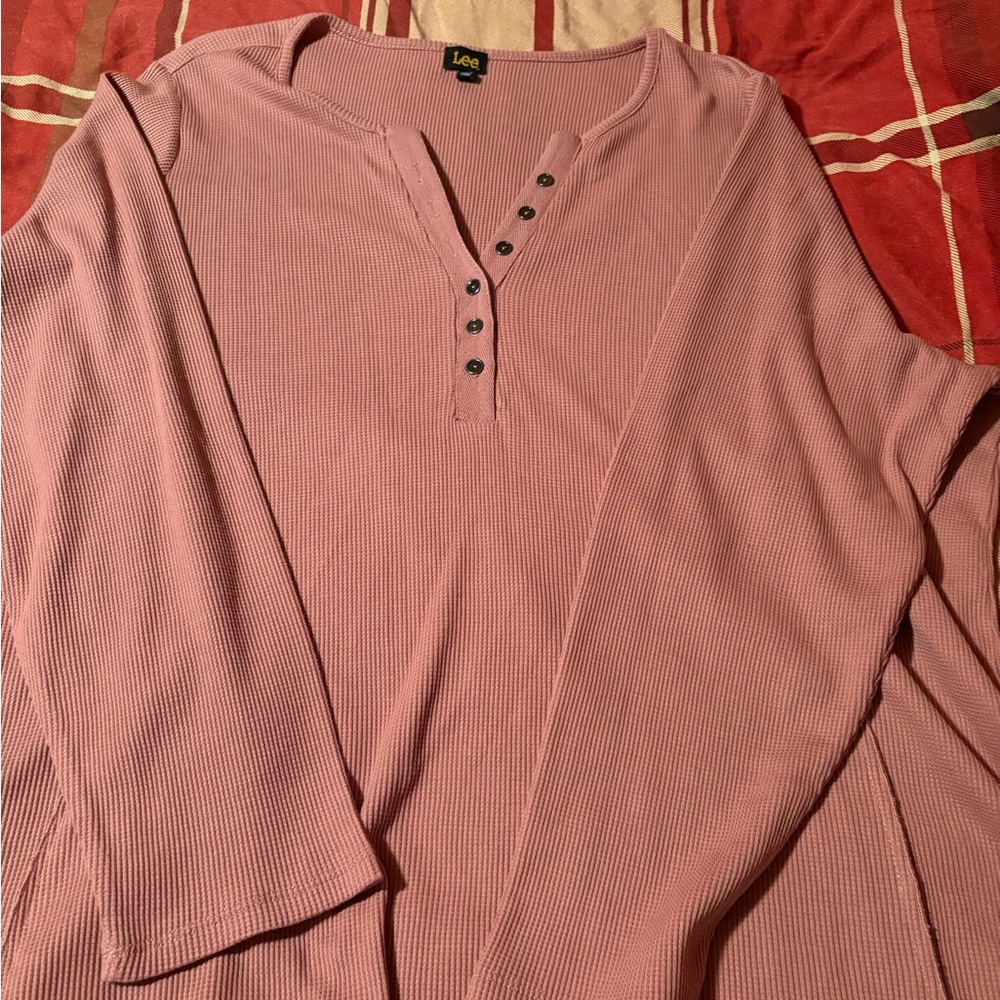 Lee Pink Waffle Knit Top
